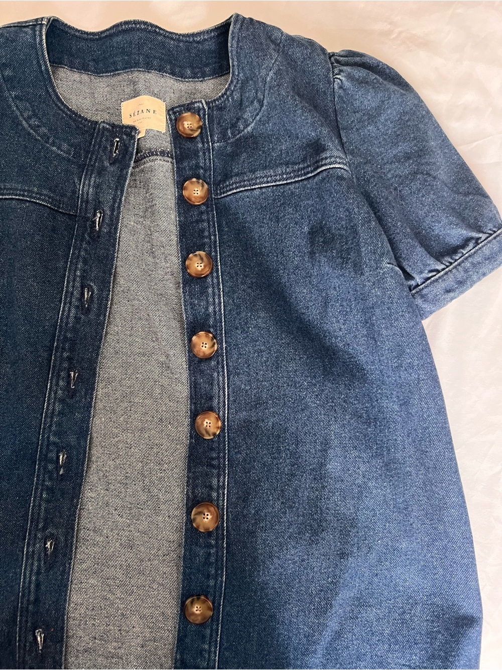 Sezane Lula Shirt Denim - Size 36 - Picture 2 of 5